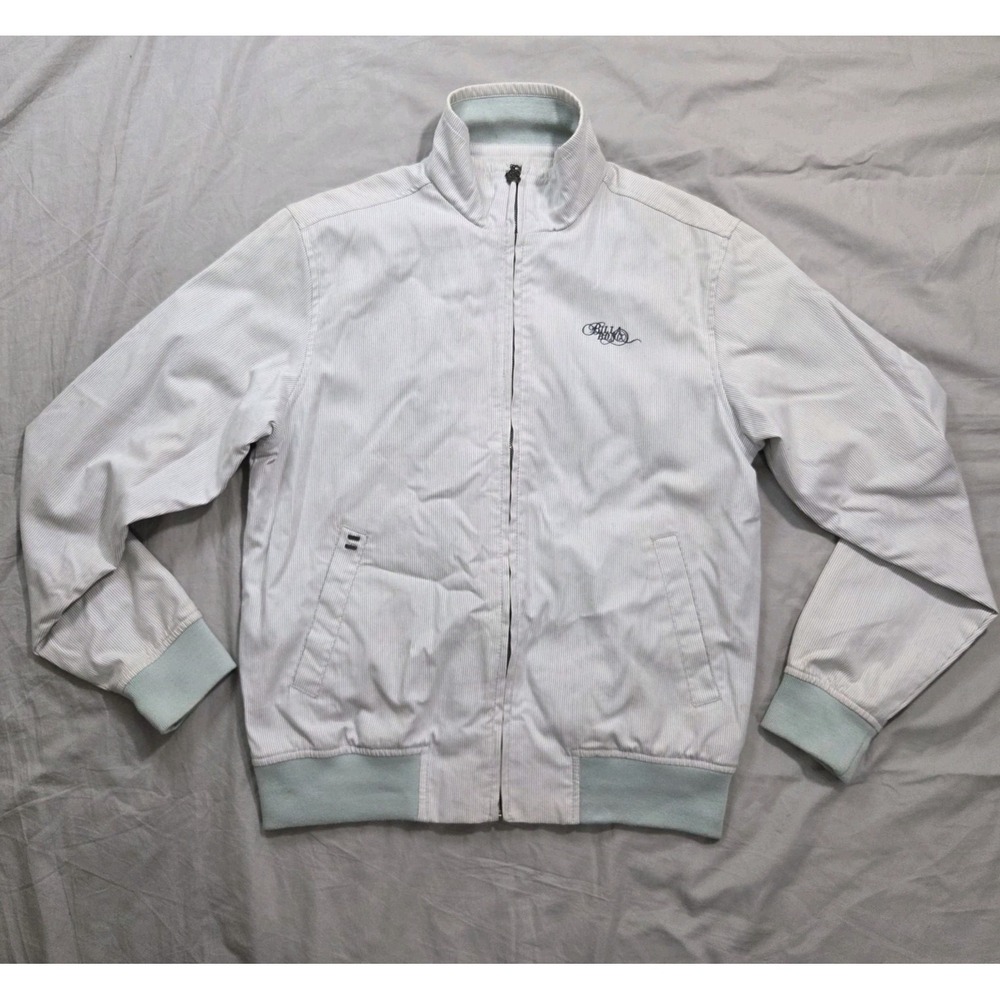 Vtg Billabong Pinstripe Bomber Varsity Jacket Flight Mens Sz M Full Zip Cotton